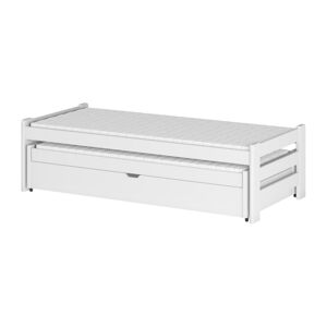 Białe łóżko dziecięce z wysuwanym łóżkiem ze schowkiem 90x190 cm Anis - Lano Meble