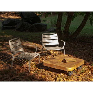 Zestaw 2 krzeseł ogrodowych i stolika z blatem z drewna tekowego Ezeis Spring