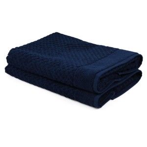 Zestaw 2 ciemnoniebieskich ręczników ze 100% bawełny Mosley, 50x80 cm