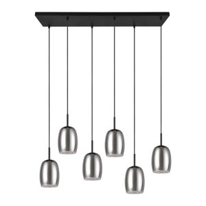 Lampa wisząca w czarno-srebrnym kolorze ze szklanym kloszem Barret – Trio Select