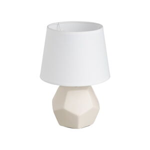 Kremowa ceramiczna lampa stołowa z tekstylnym kloszem (wys. 26 cm) – Casa Selección