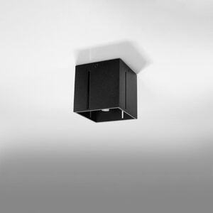 Czarna lampa sufitowa z metalowym kloszem 10x10 cm Pax – Nice Lamps