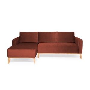 Bordowa sofa 3-osobowa Vivonita Milton Trend, lewy róg