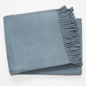 Niebieskoszary koc z domieszką bawełny Euromant Basics, 140x180 cm