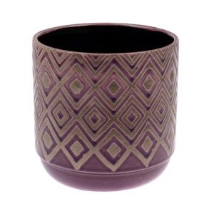 Fioletowa doniczka ceramiczna Dakls Rusto, wys. 12,7 cm