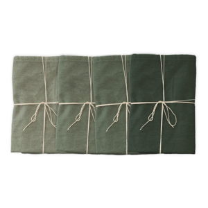 Zestaw 4 serwetek tekstylnych z domieszką lnu Linen Couture Green, 43x43 cm