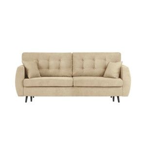 Beżowa 3-osobowa sofa rozkładana ze schowkiem Cosmopolitan design Rotterdam, 231x98x95 cm