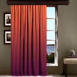 Pomarańczowo-fioletowa zasłona Curtain Lesslie, 140x260 cm
