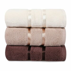 Zestaw 3 brązowych bawełnianych ręczników Hobby Dolce, 50x90 cm