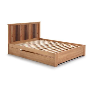 Łóżko z szufladą i nogami z drewna sosnowego Marckeric Maude, 140 x 190 cm