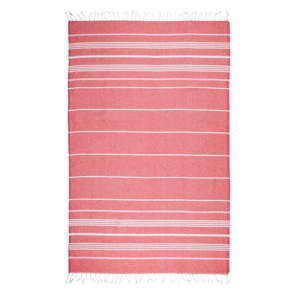 Czerwony ręcznik z domieszką bawełny Kate Louise Cotton Collection Classic Red, 100x180 cm