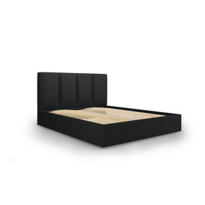 Czarne łóżko dwuosobowe Mazzini Beds Juniper, 160x200 cm