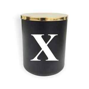 Czarno-biała świeczka North Carolina Scandinavian Home Decors Monogram Glass Candle X