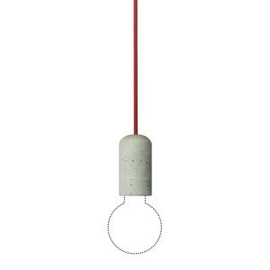 Betonowa lampa z czerwonym kablem Jakuba Velínskiego, dł. 1,2 m
