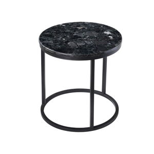 Czarny granitowy stolik z czarną konstrukcją RGE Crystal, ⌀ 50 cm