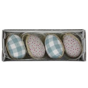 Zestaw 4 wielkanocnych jajek dekoracyjnych w pudełku Ego Dekor, 19x5 cm
