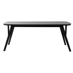 Czarny stół z blatem z drewna akacjowego 100x220 cm Quenza – Light & Living