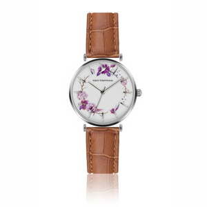 Zegarek damski z brązowym paskiem z prawdziwej skóry Emily Westwood Periwinkle