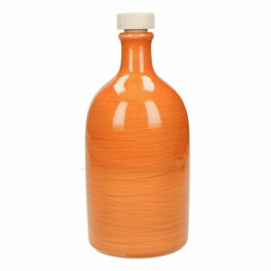 Pomarańczowa ceramiczna butelka na olej Brandani Maiolica, 500 ml