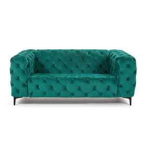 Zielona 2-osobowa sofa z obiciem podobnym do aksamitu La Forma Maisha