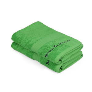 Zestaw dwóch zielonych ręczników kąpielowych Beverly Hills Polo Club, 137x71 cm