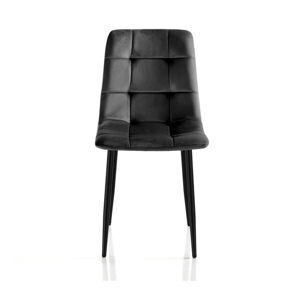 Czarne krzesła zestaw 2 szt. z aksamitu Faffy – Tomasucci