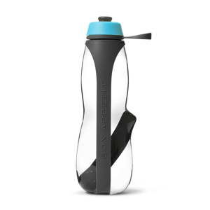 Szaro-niebieska butelka sportowa filtrująca z aktywnym węglem Balck + Blum Eau Good Duo, 700 ml