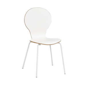 Białe krzesło do jadalni z brązowymi detalami Folke Fusion