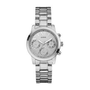 Damski zegarek w srebrnym kolorze z paskiem ze stali nierdzewnej Guess W0448L1