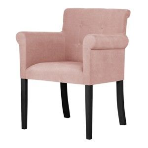 Różowe krzesło z czarnymi nogami Ted Lapidus Maison Flacon