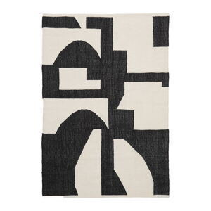Czarny/kremowy dywan z mieszanki juty dwustronny/tkany ręcznie 160x230 cm Sotty – Kave Home