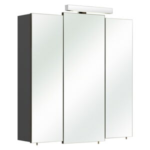 Ciemnoszara wisząca szafka łazienkowa z lustrem 83x73 cm Set 311 – Pelipal
