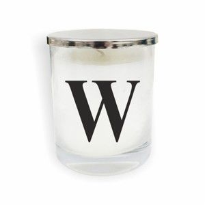Biało-czarna świeczka North Carolina Scandinavian Home Decors Monogram Glass Candle W