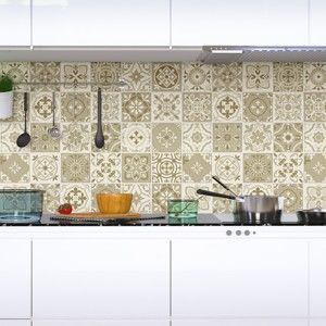 Zestaw 60 naklejek ściennych Ambiance Wall Decal Cement Tiles Fortunato, 15x15 cm