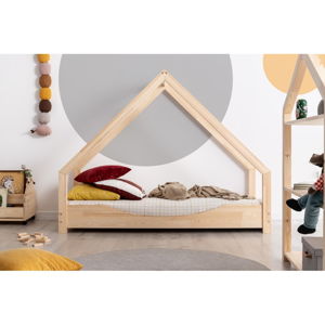 Dziecięce łóżko z drewna sosnowego w kształcie domku Adeko Loca Elin, 70x190 cm