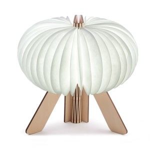 Brązowo-biała lampa stołowa Gingko Space Maple