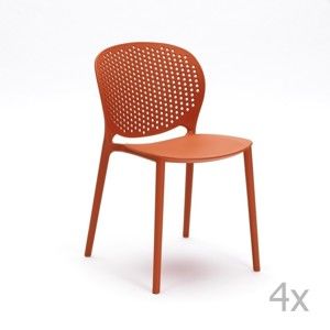 Zestaw 4 pomarańczowych krzeseł Design Twist Gavle