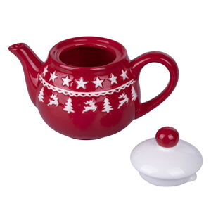 Biało-czerwony bożonarodzeniowy czajniczek ceramiczny 520 ml Xmas - Villa d'Este
