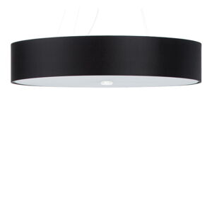 Czarna lampa wisząca z tekstylnym kloszem ø 70 cm Herra – Nice Lamps