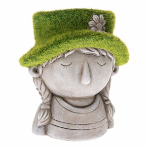 Szaro-zielona doniczka ceramiczna Dakls Ms. Gardener, wys. 19 cm