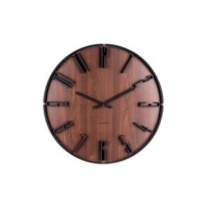 Brązowy zegar ścienny Karlsson Sentient, ⌀ 40 cm