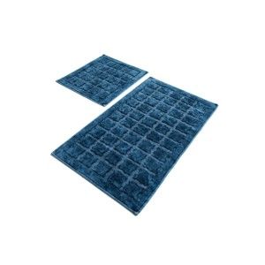 Zestaw 2 niebieskich bawełnianych dywaników łazienkowych Confetti Bathmats Jean Estoril Blue