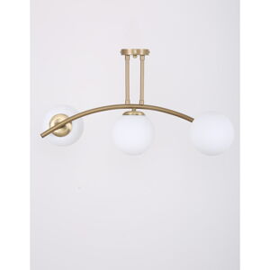Biała/złota lampa sufitowa z szklanym kloszem ø 15 cm Yay – Squid Lighting
