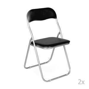 Zestaw 2 czarnych krzeseł składanych Evergreen House Viola