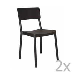 Zestaw 2 czarnych krzeseł ogrodowych Resol Lisboa