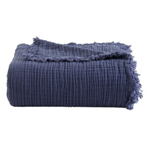 Niebieska bawełniana narzuta na łóżko dwuosobowe 200x250 cm Cuenca – Mijolnir