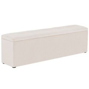 Beżowa ławka ze schowkiem do łóżka Kooko Home, 47x160 cm