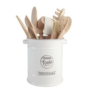 Biały pojemnik ceramiczny na przybory kuchenne T&G Woodware Pride of Place