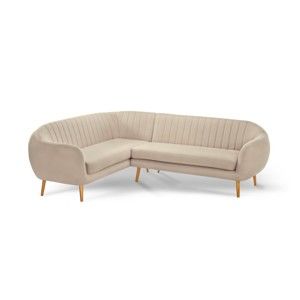 Beżowa 3-osobowa lewostronna sofa narożna Scandi by Stella Cadente Maison