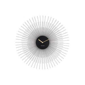 Czarny zegar ścienny Karlsson Peony Large, ø 60 cm